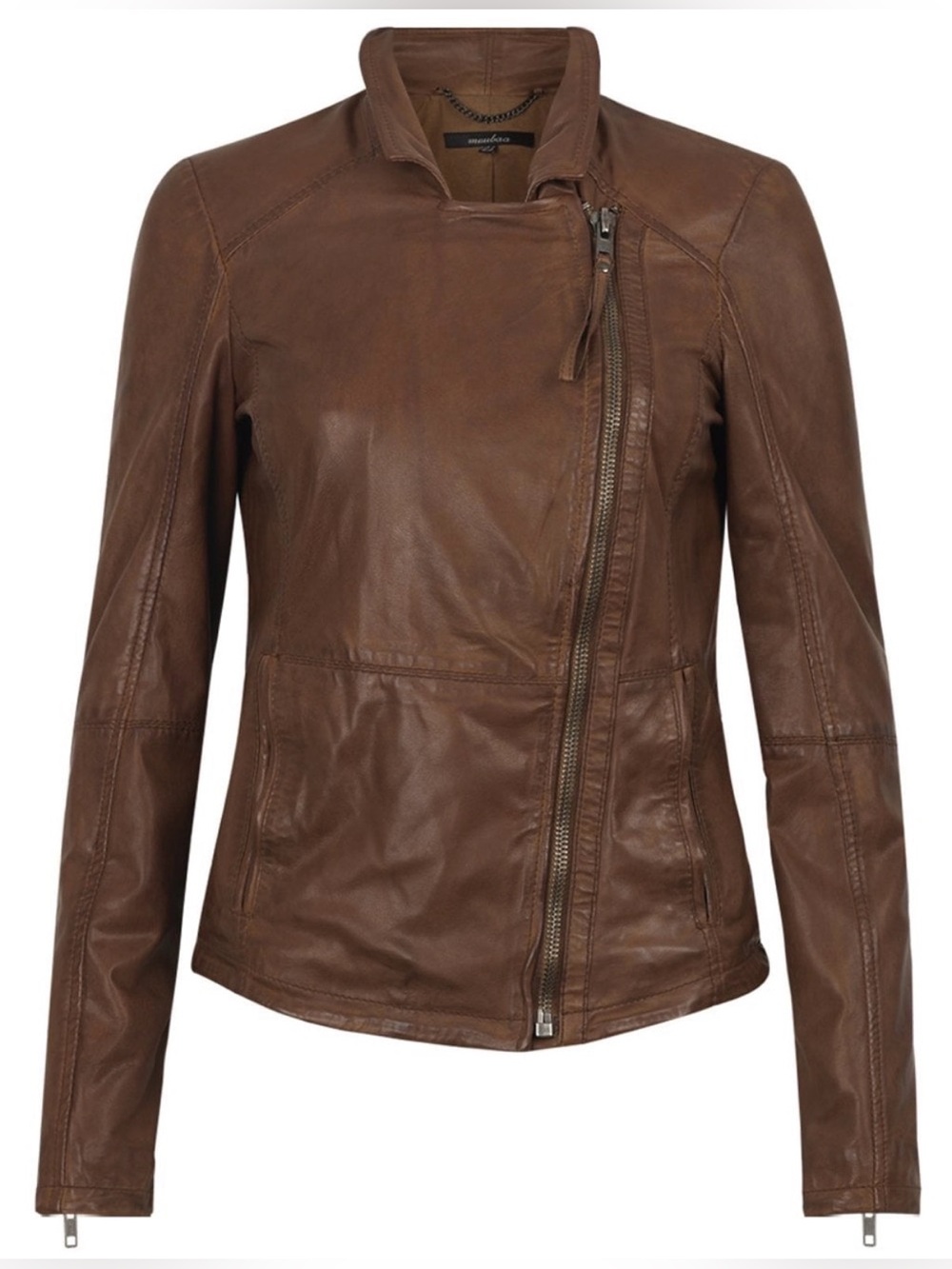 $630 MUUBAA LAMB LEATHER JACKET KENDYLL BURNT SIENNA